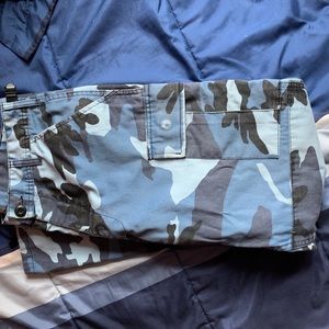 Blue camo cargo pants